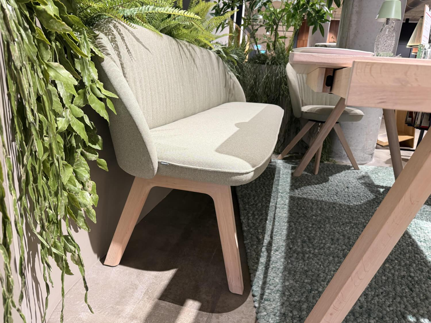 Team 7 - Essgruppe Taso Und Flor Erle Weißgeölt Stoff Jet 9703 Grün - 5