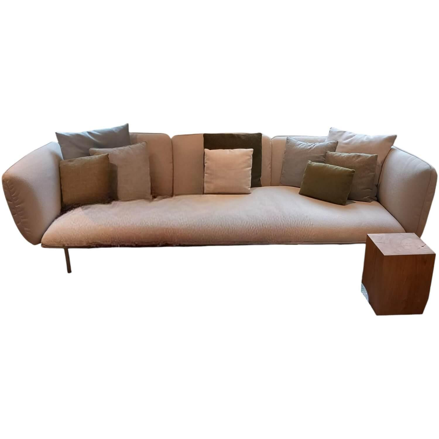 Tribù - Senja Sofa Deep Bezug Stoff Taman Linen Beige Füße Aluminium Pulverbeschichtet Beige - 1