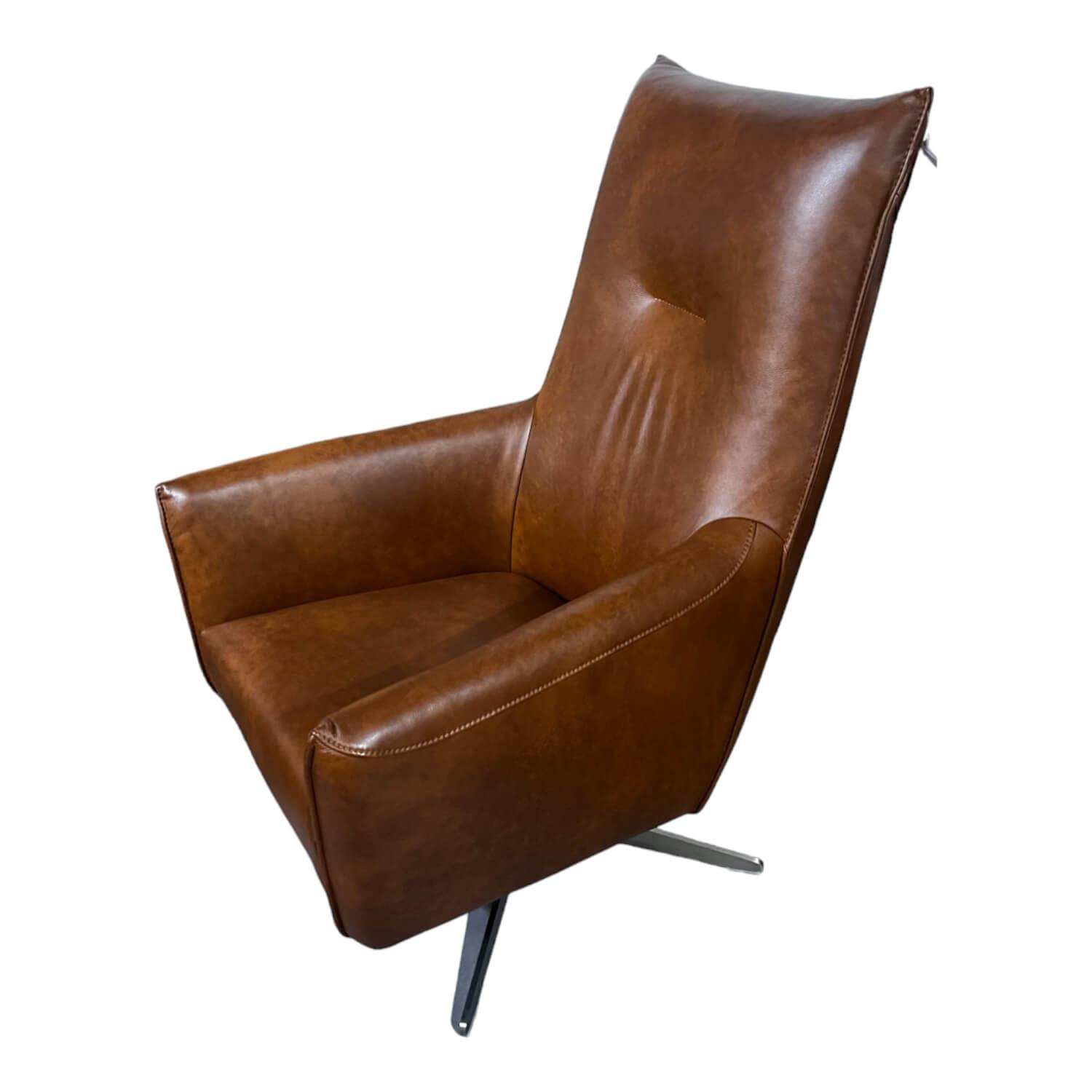 DFM - Drehsessel Todi Hoch Leder WL Savanah Braun Fuß KMF6 Edelstahl - 1
