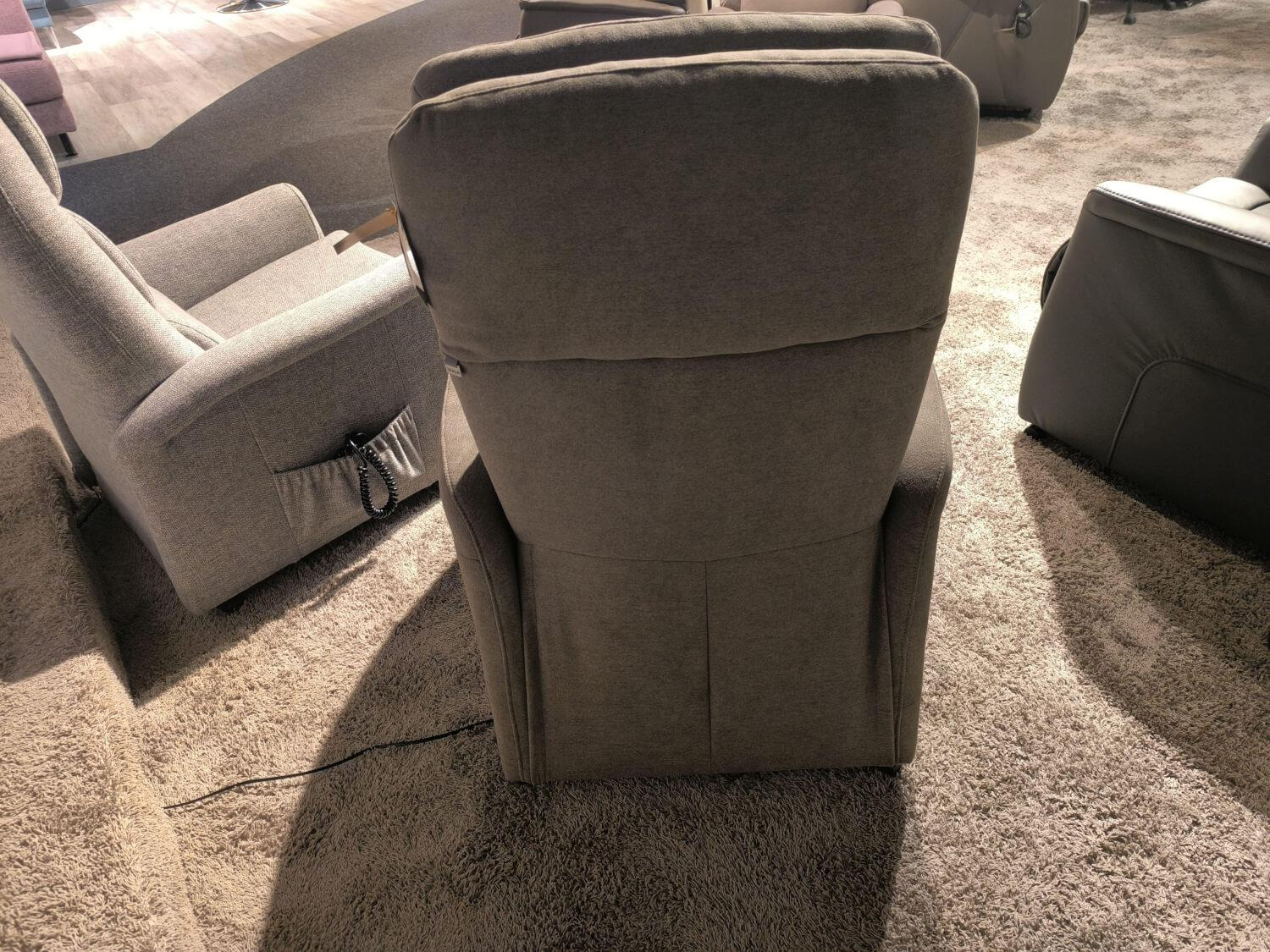 Hukla - Sessel Halina Stoff Kira Mandel Grau Braun Mit Manueller Kopfpolsterverstellung - 6