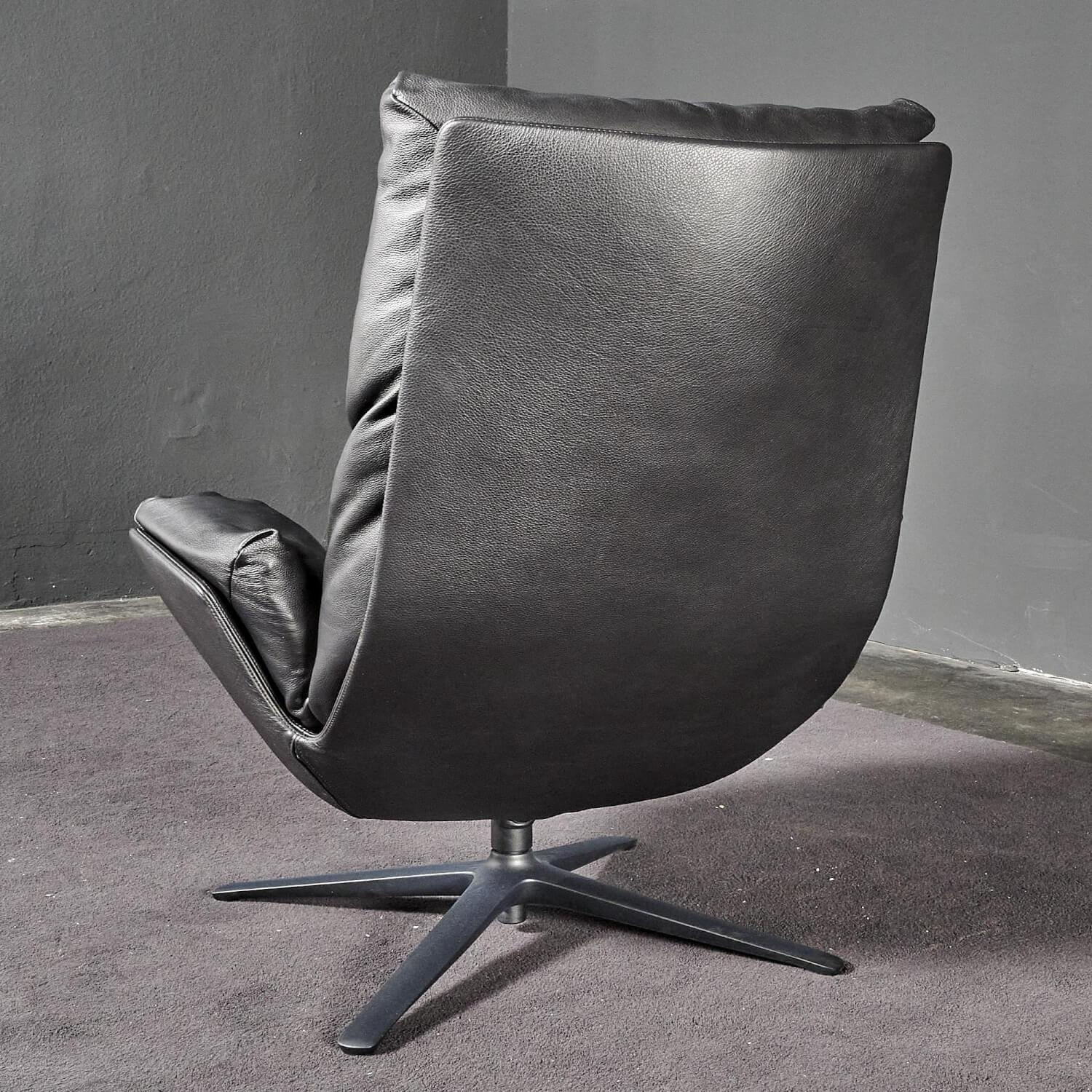 COR - Sessel Cordia Lounge Leder 458 Schwarz Gestell F05 Feinstruktur Schwarz Hoher Rücken Hocker 53100 - 11