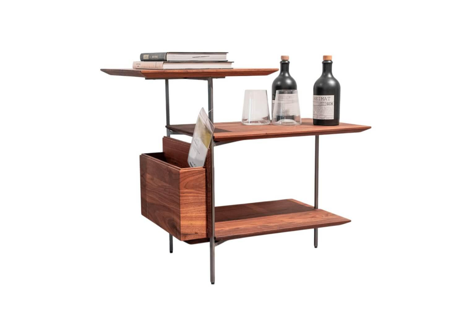 Scholtissek - Etagere Beistelltisch 39043-0 Nussbaum Astig Massiv Natur - 1
