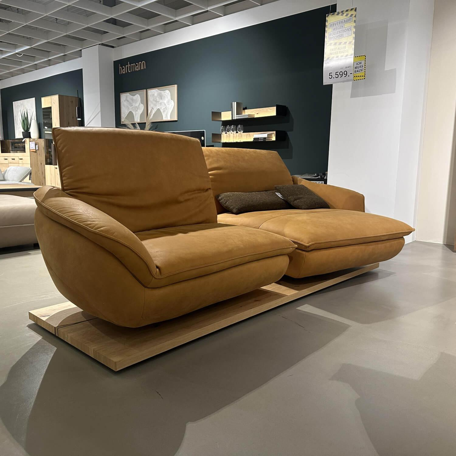 Koinor - Sofa Mooove Leder A-India Sun Braun Plateau Wildeiche Furniert - 2