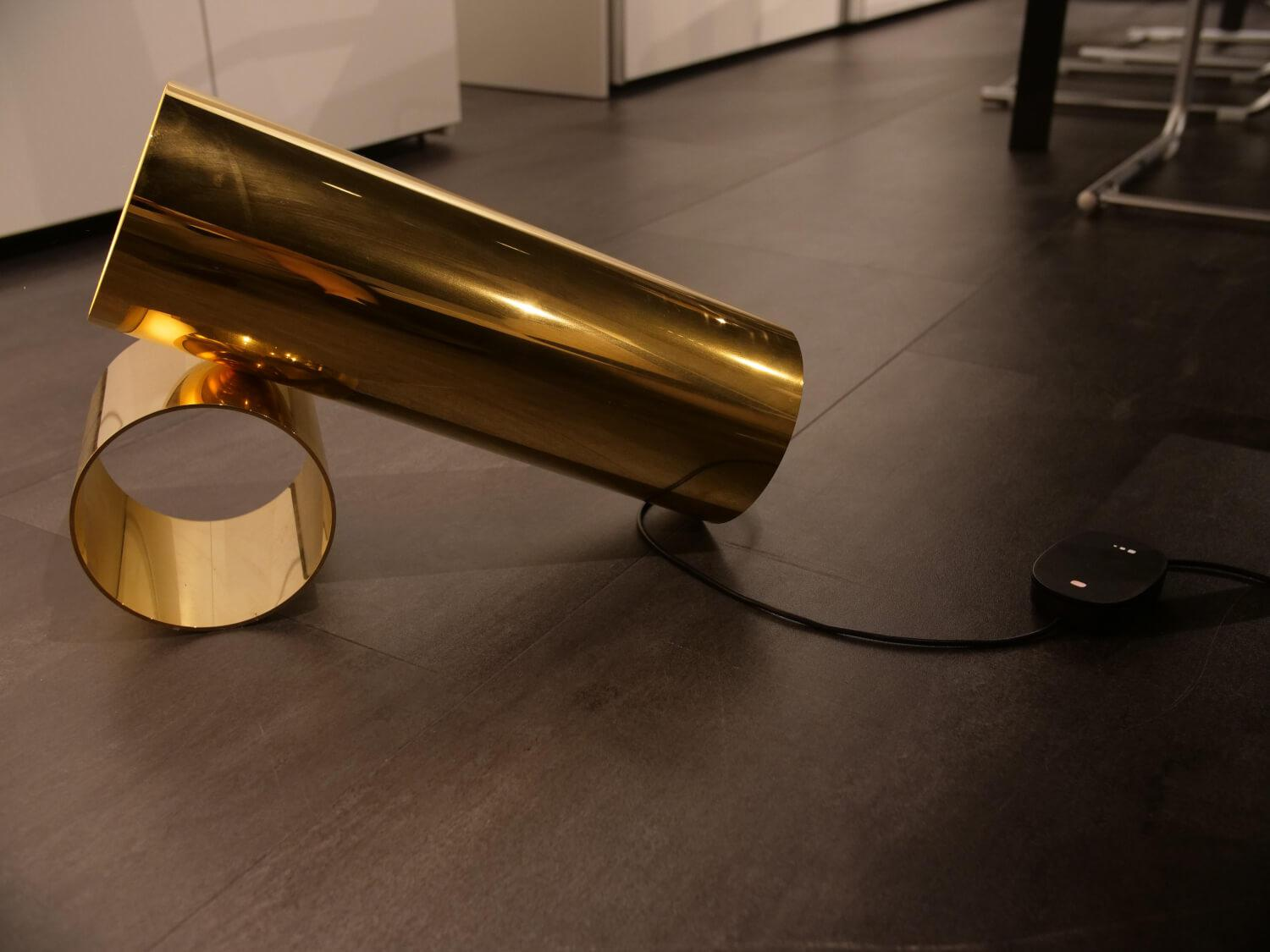 Bodenleuchte Sawaru Aluminiumzylinder Gold Glänzend (auch als Tischleuchte oder Dekoobjekt nutzbar)