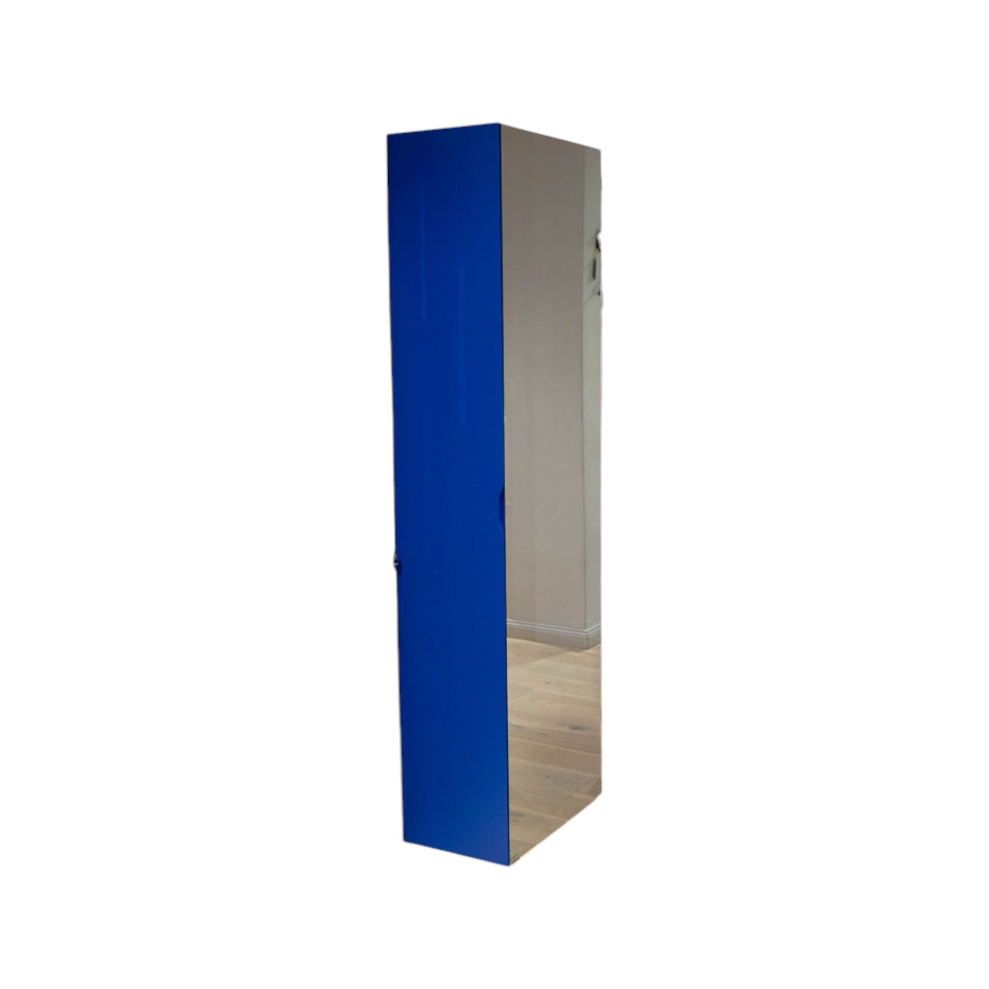 Schönbuch - Schuhschrank Line Lack Sapphire Blau Schuhböden Aluminium Silber Pulverbeschichtet Mit Spiegel - 1
