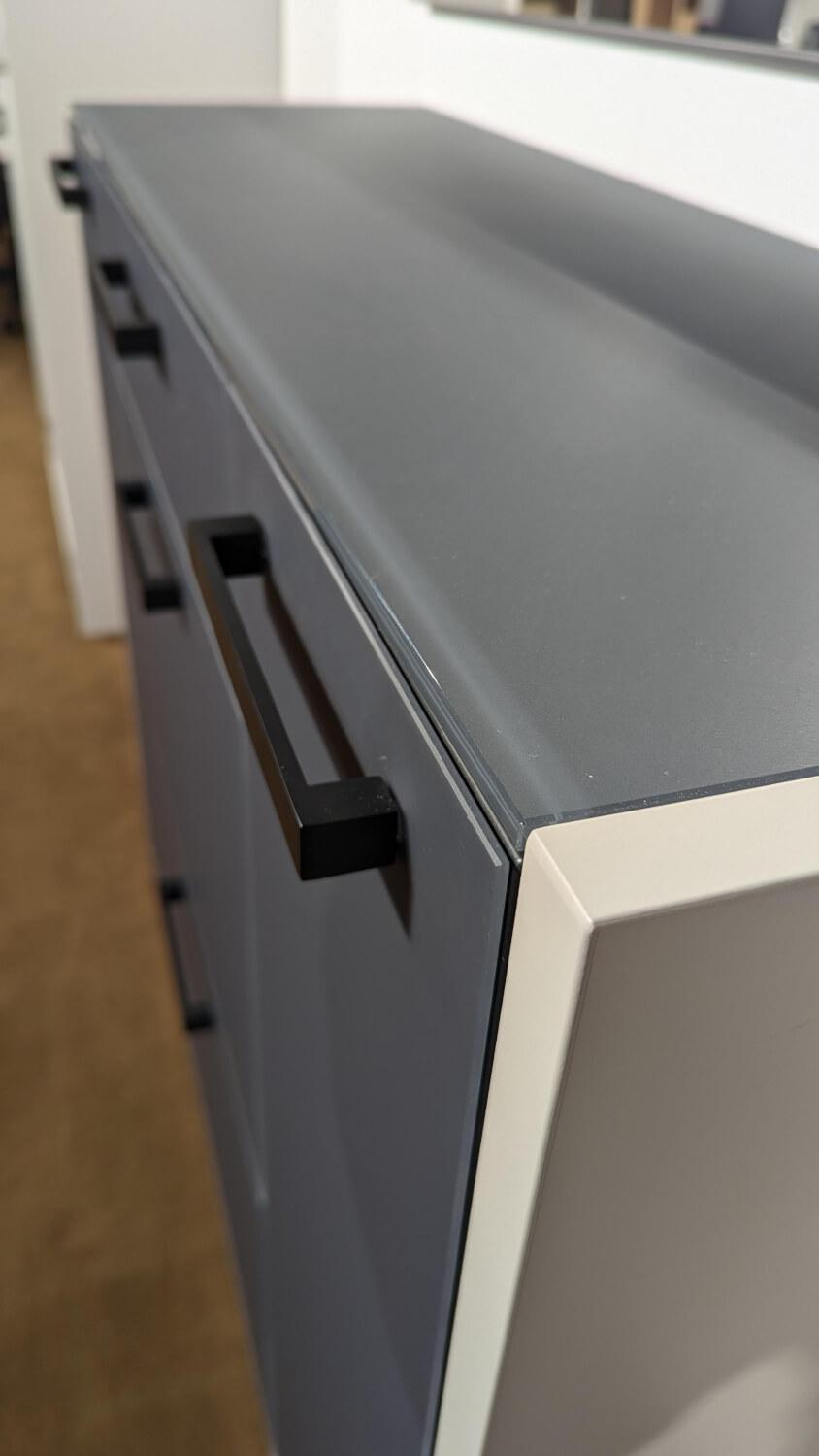 Wittenbreder - Garderobe Limu Front Glas Anthrazit Mattiert Korpus Lack Grau Weiß Bank Mit Sitzkissen Inklusive Spiegel - 3