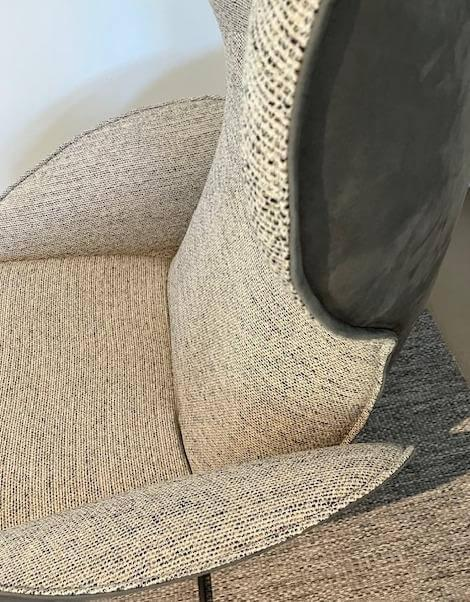 Jori - Sessel Daydreamer Lounge Innen Stoff Savanna c Außen Nubukleder Anthrazit Gestell Metall Dunkelgrau Inkl. Hocker - 2