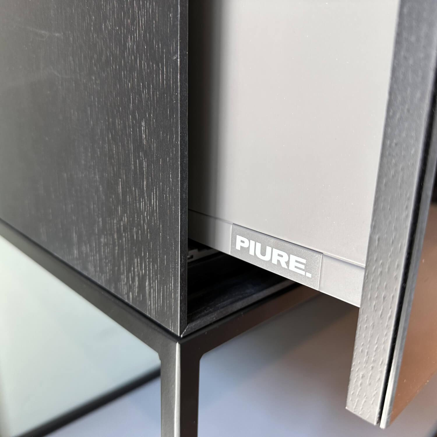 Rolf Benz - Sideboard Nex Glamour Furnier Eiche Schwarz Glasfront Schwarz Lackiert Rahmen 43 Coal Schwarz - 3