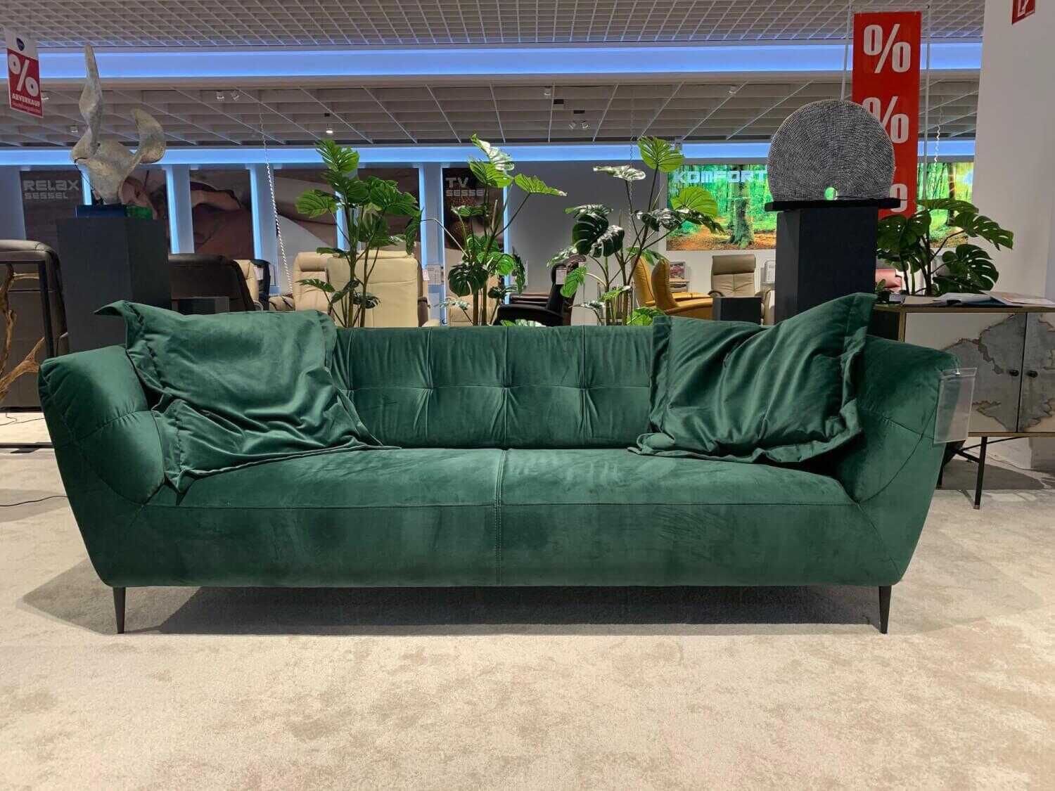 Candy - Garnitur SK 720 3-Sitzer 2,5-Sitzer Stoff 8 Smaragd Grün mit Kissen - 4