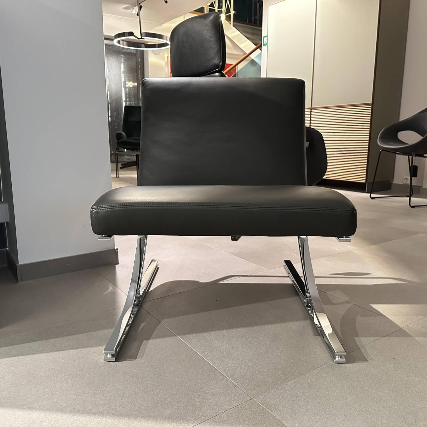 Walter Knoll - Sessel Berlin Chair Leder Congress 55 Schwarz Gestell Chrom - 2