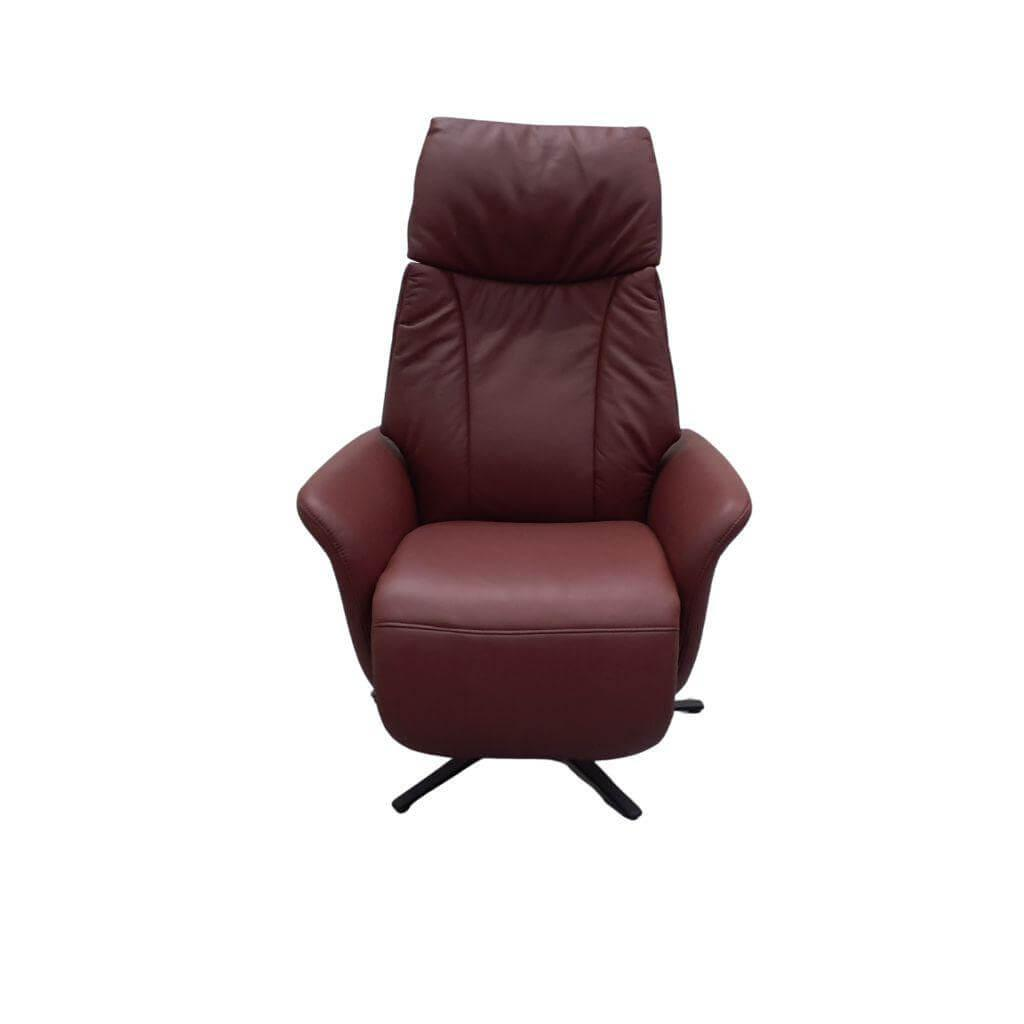 Mondo - Relaxsessel Easyswing "MAXI L" 2-Motorisch m. Aufstehhilfe Leder 31 Longlife Rouge Rot Gestell Sternfuß Metall Anthrazit Pulverbeschichtet - 1
