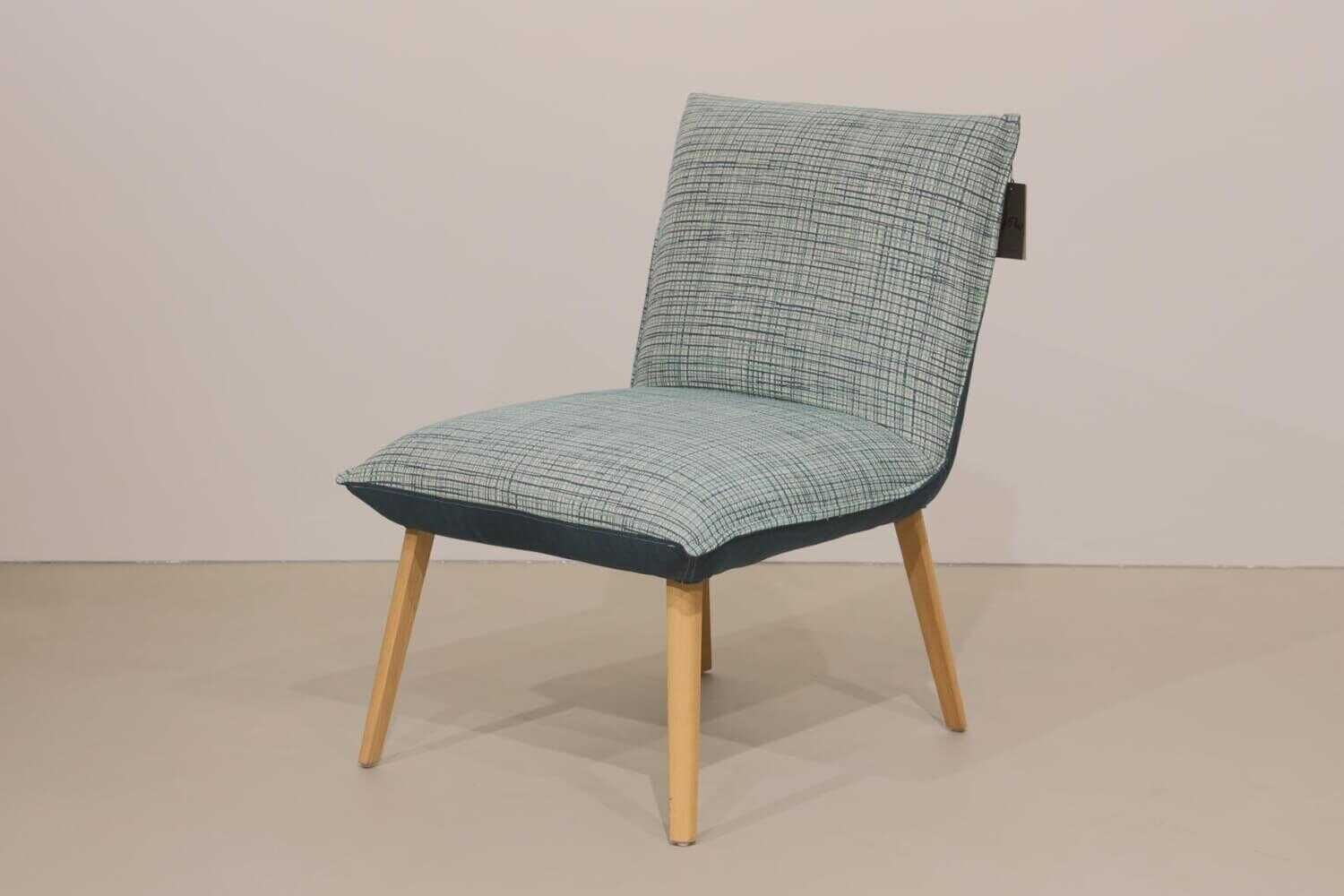 Stuhl Soft ohne Armlehne Stoff Hinterseite Lima Blue E11 Vorderseite Lima Duck