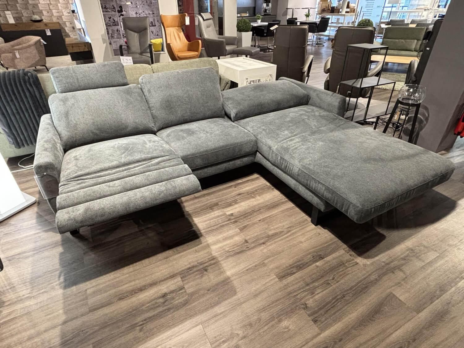 DFM - Ecksofa Living Stoff Clever 65 Grau Kufe Schwarz - 4