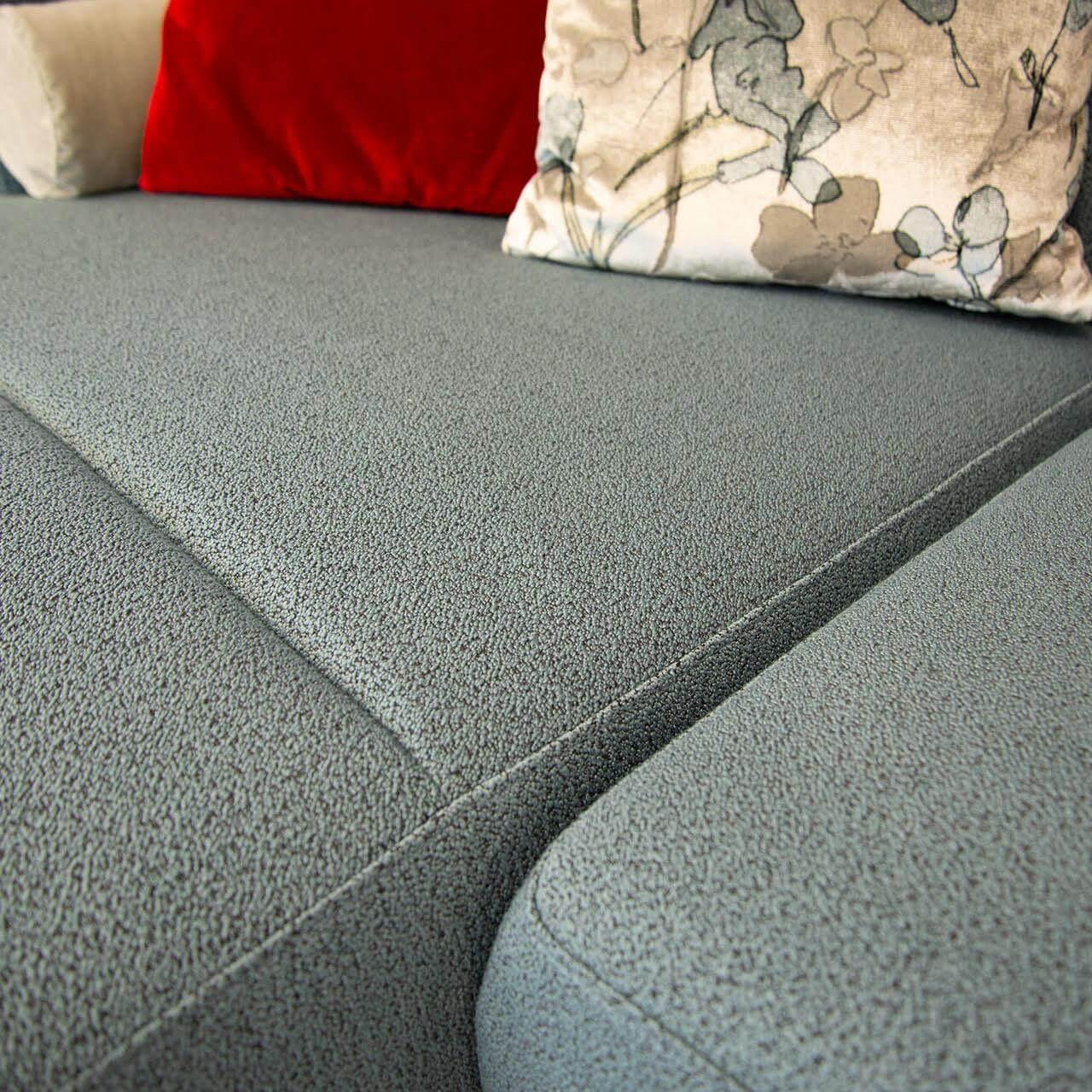 Brühl - Ecksofa Aoyama Stoff 5275 61 Blau Füße Schwarz Mit Kissen - 3