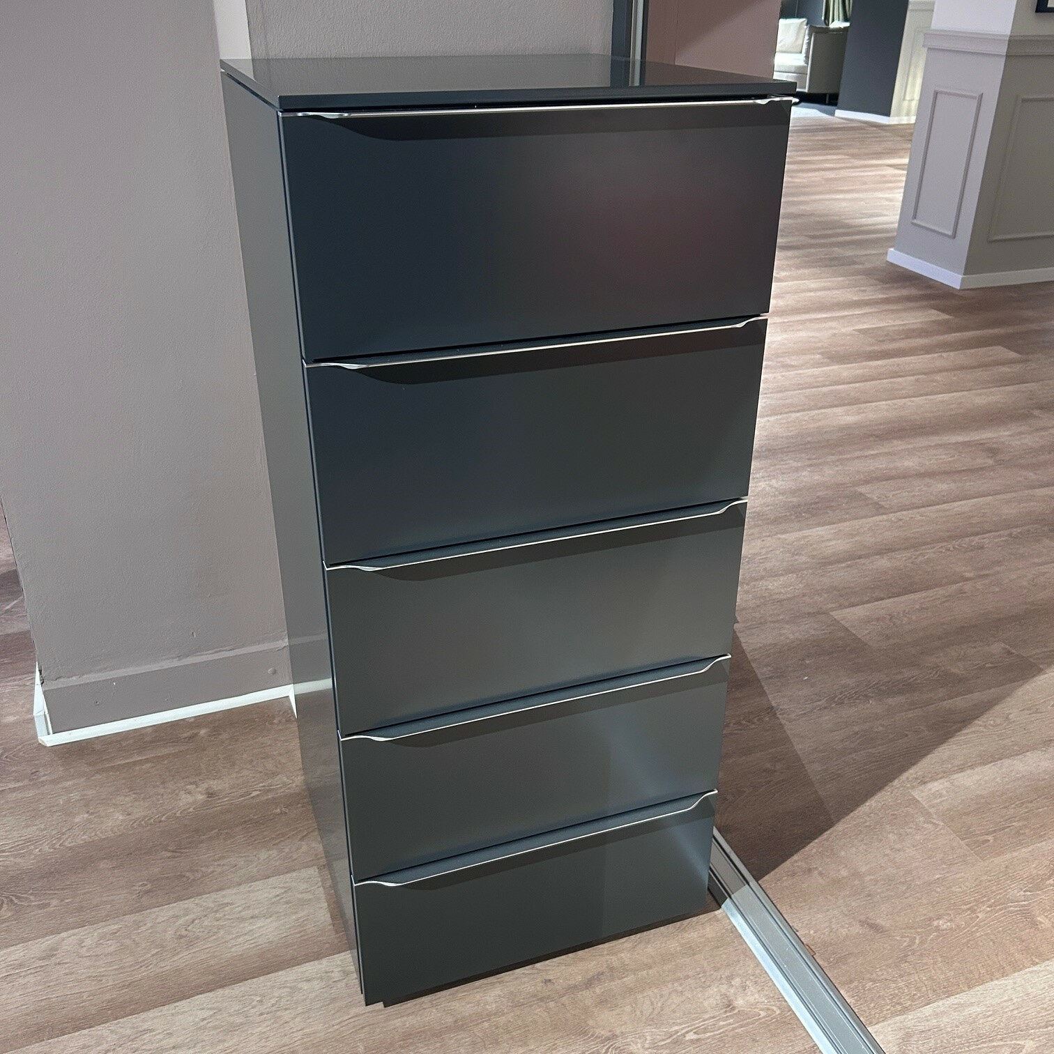 Interlübke - Schubkastenkommode Change Lack M21 Anthrazit Griff Alufarbig Glänzend - 6