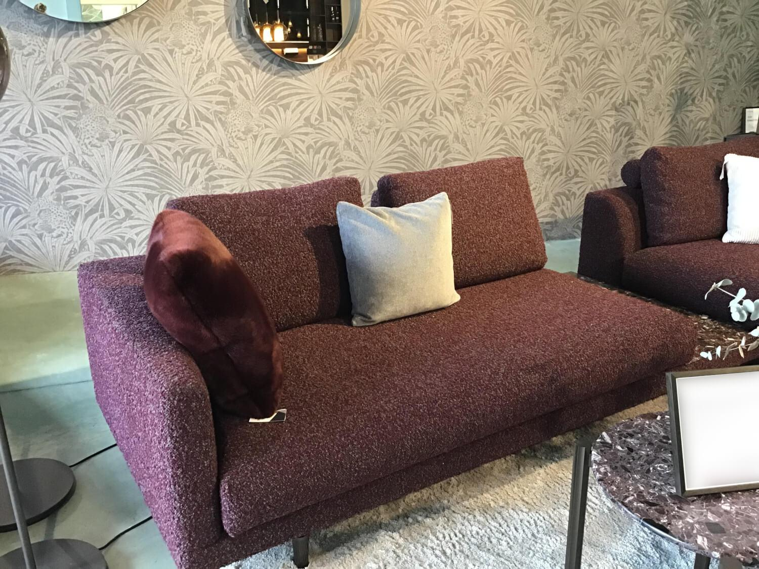 Bielefelder Werkstätten - Sofa Long Island Stoff Cooper BW 1779 111 Rot Fuß Eiche Wengefarbig Gebeizt Schwarz Inklusive Tisch Terrazzo Levanto Und Kissen - 9