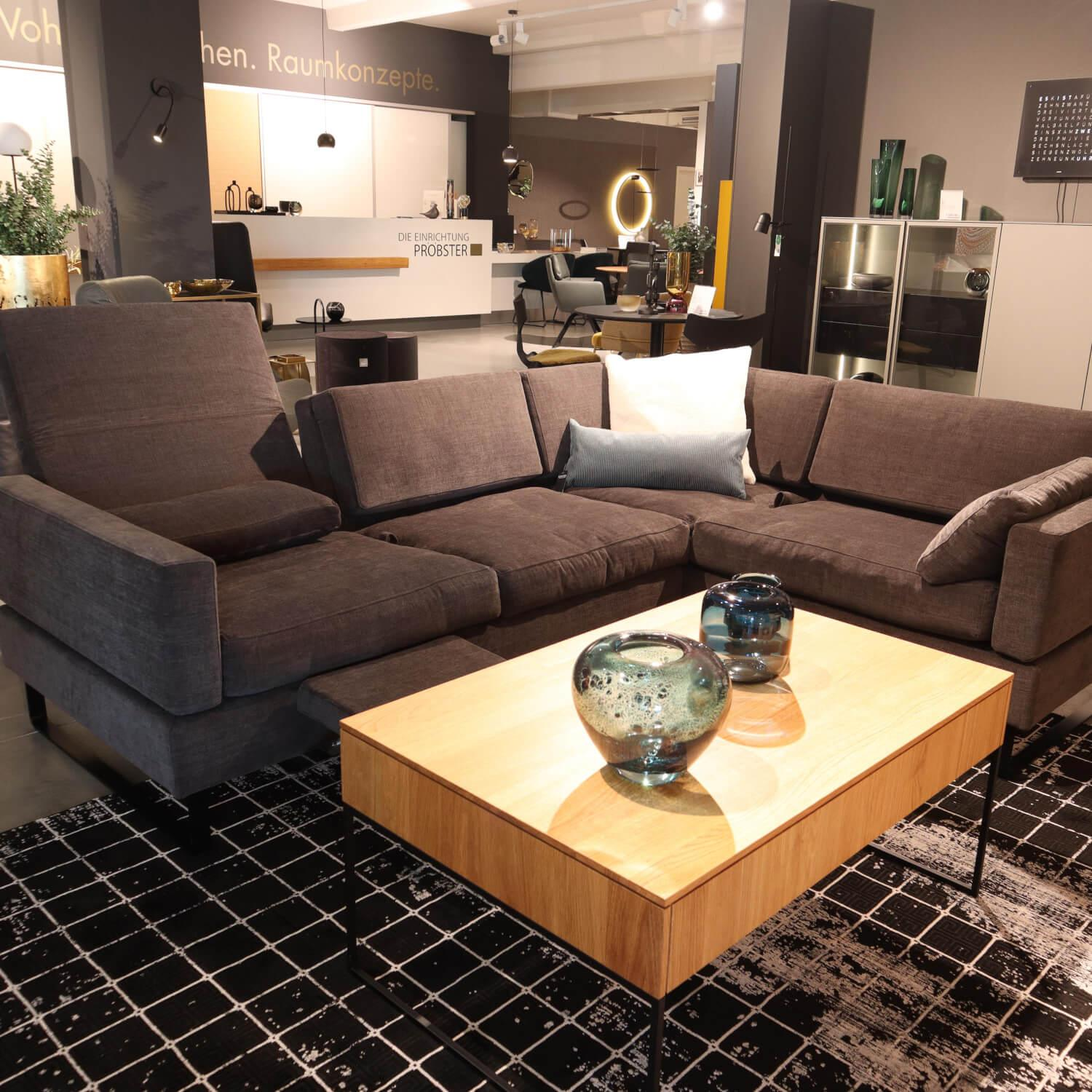 Brühl - Ecksofa Tomo Soft Stoff 2810 0097 Anthrazit Kufe Schmal Schwarz Weicher Sitzkomfort - 3