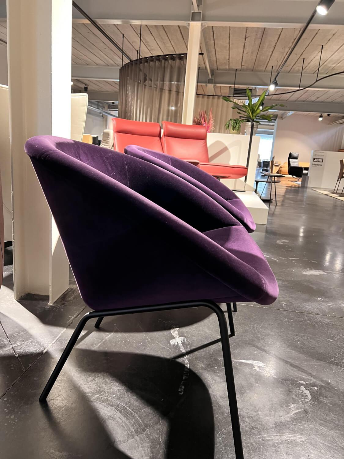 Walter Knoll - Sessel 369 10 Stoff Harald 2 692 Aubergine Violett Fußgestell Stahl Mattschwarz Pulverbeschichtet - 4