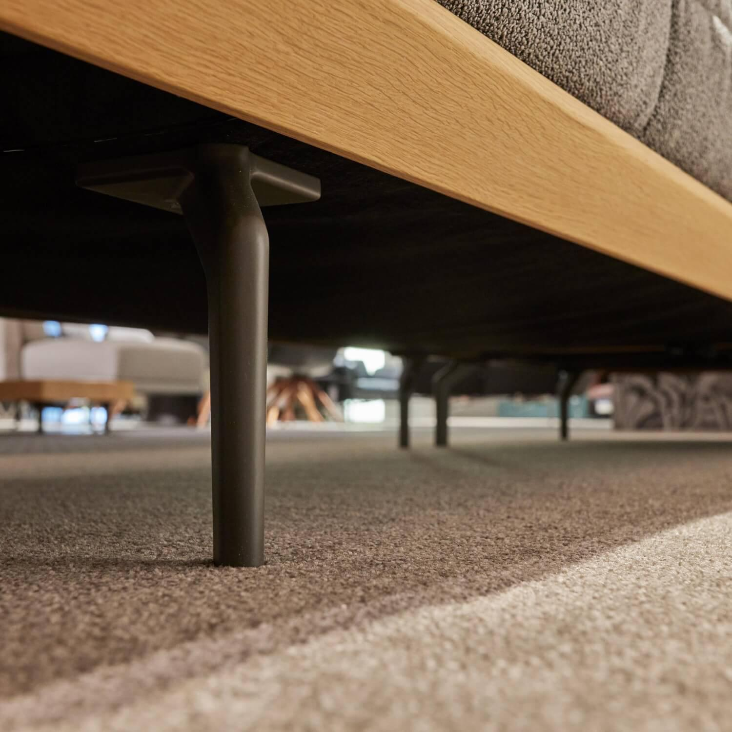 Hülsta - Ecksofa HS 420 Bezug Stoff Diane Fehgrau Alugußfuß Umbragrau Lackiert Holzrahmen Eiche - 5