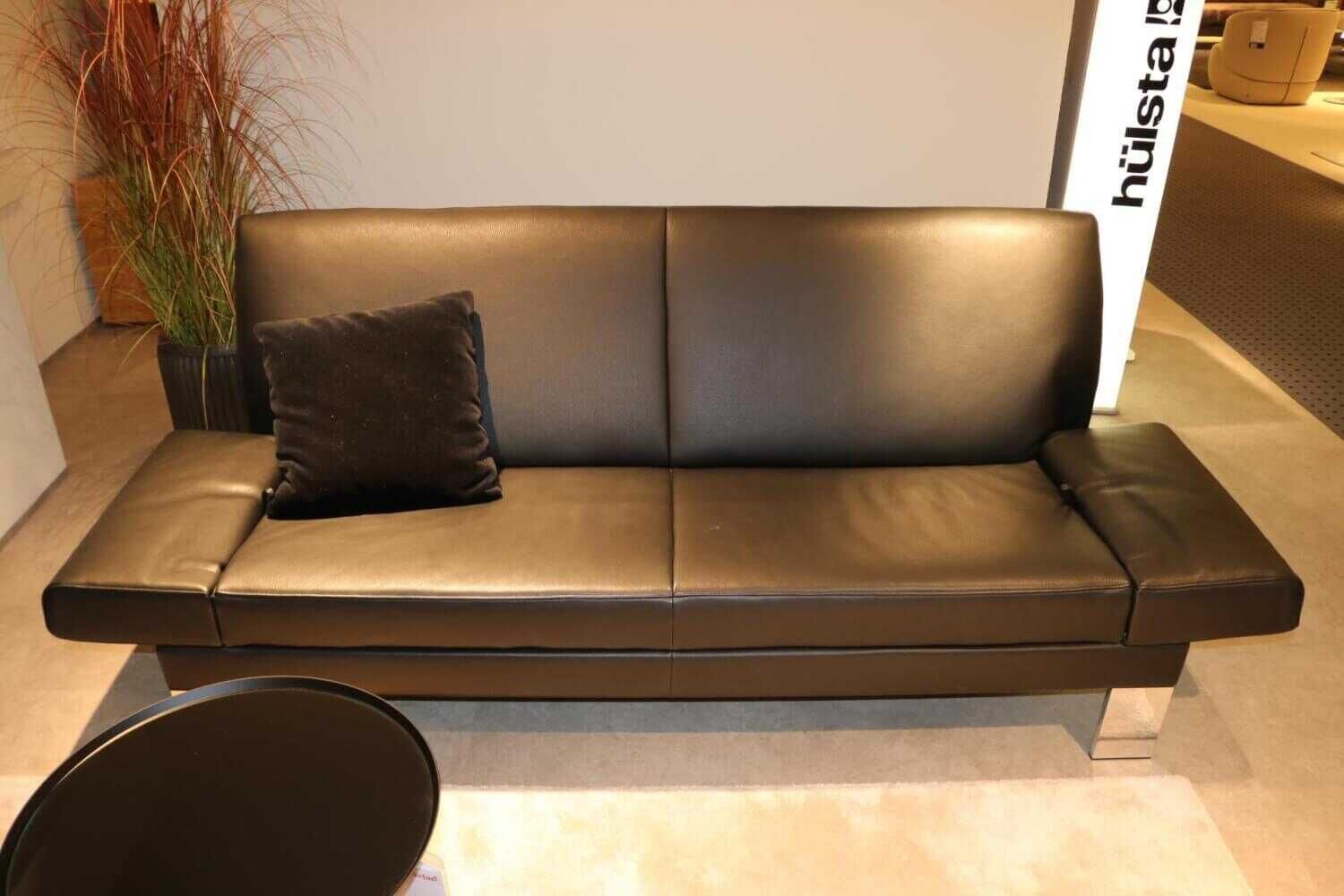 Jori - Garnitur Glove Leder Schwarz 2 Sofas mit Verstellbarkeit - 8