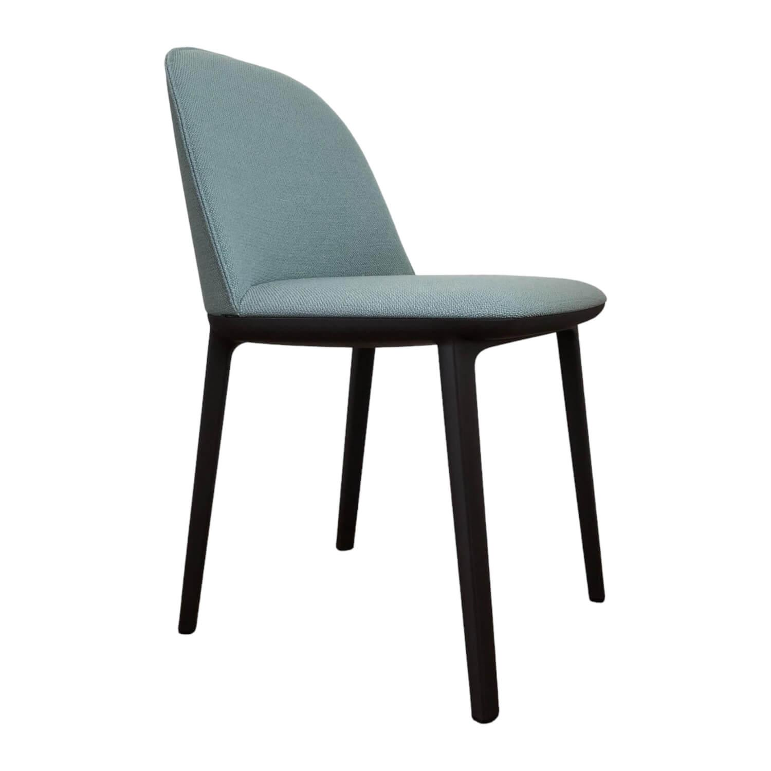 Vitra - Stuhl Softshell Side Chair Stoff Credo Delfin Stahlblau - 1