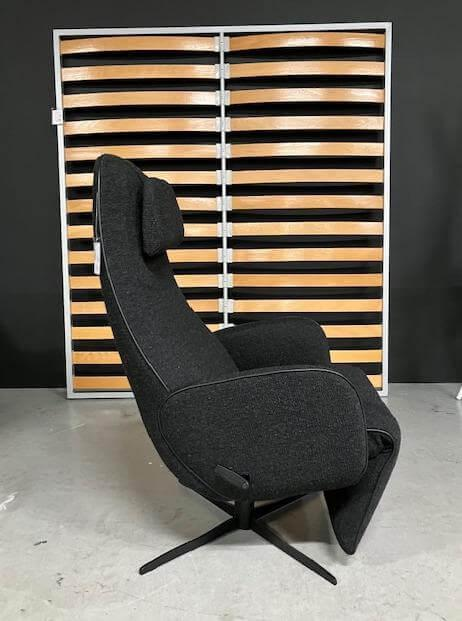 Jori - Relaxsessel Cosy Ghost Mono-Move Medium Stoff Lamm C0100 (F1b) Dunkelgrau Schwarz Sternfuß Metall Schwarz Pulverbeschichtet - 5