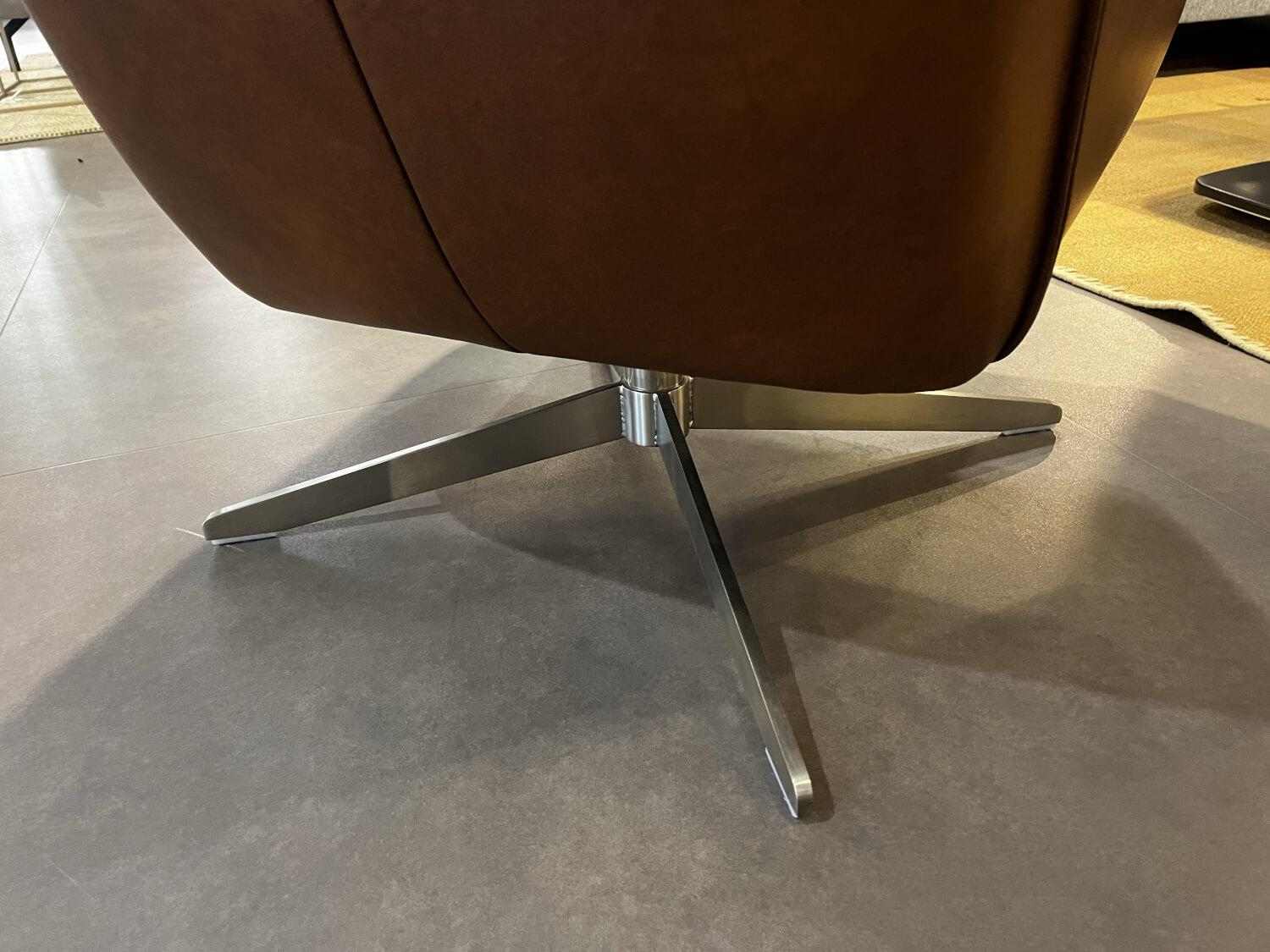 DFM - Drehsessel Todi Hoch Leder WL Savanah Braun Fuß KMF6 Edelstahl - 2