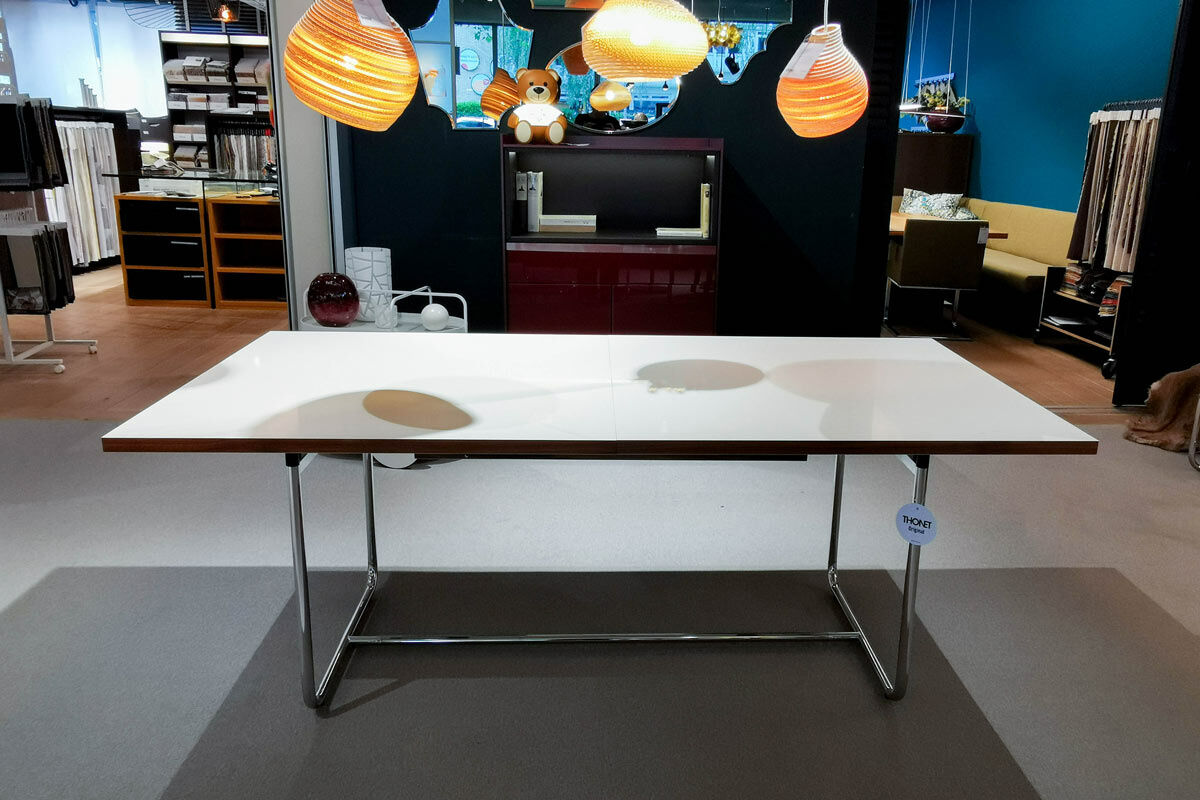 Thonet - Esstisch S 1072 Tischplatte Nussbaum Geölt Gestell Stahlrohr Ausziehbar - 3