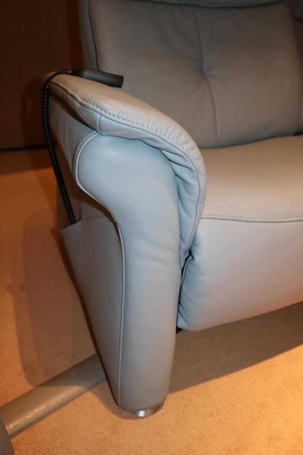 himolla - Garnitur Dreisitzer Zweisitzer 4792 Varia Leder Blau mit Kissen - 7