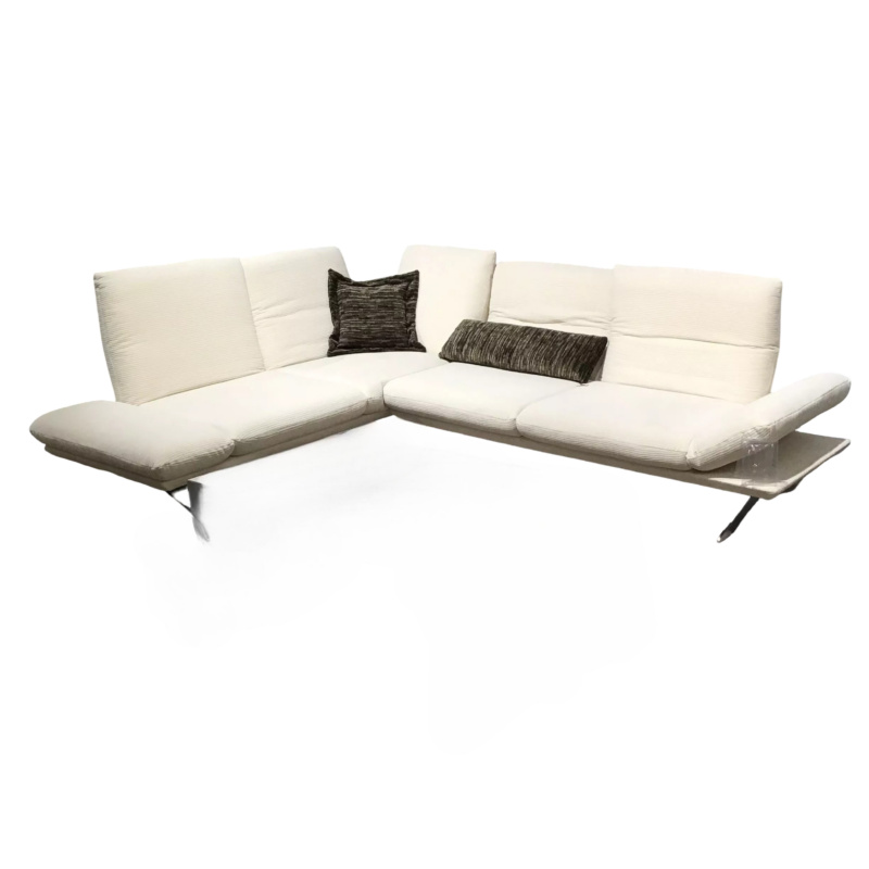 Koinor - Ecksofa Cono Stoff Empire Beige Kufengestell Nickel Satiniert Inklusive Kissen - 1