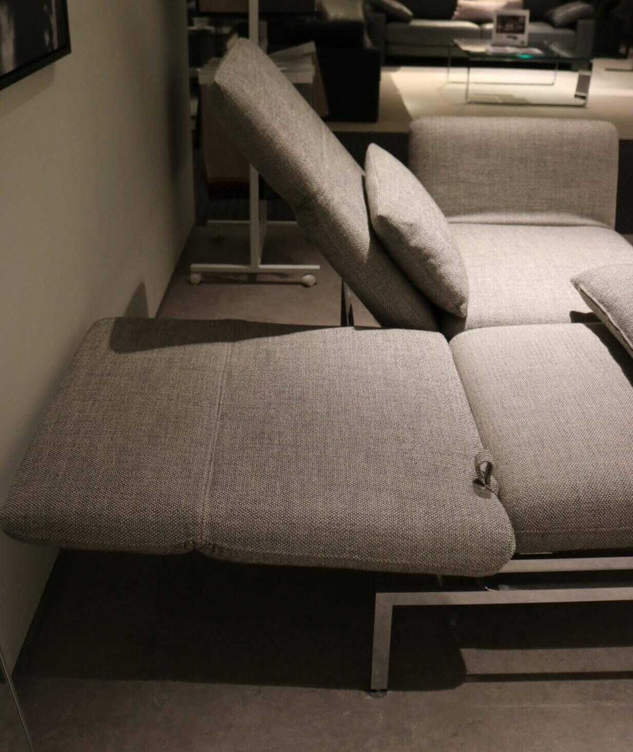Brühl - Sofa Roro Medium 2m2Ds Stoff 4459 0090 Grau mit Drehsitzen - 6