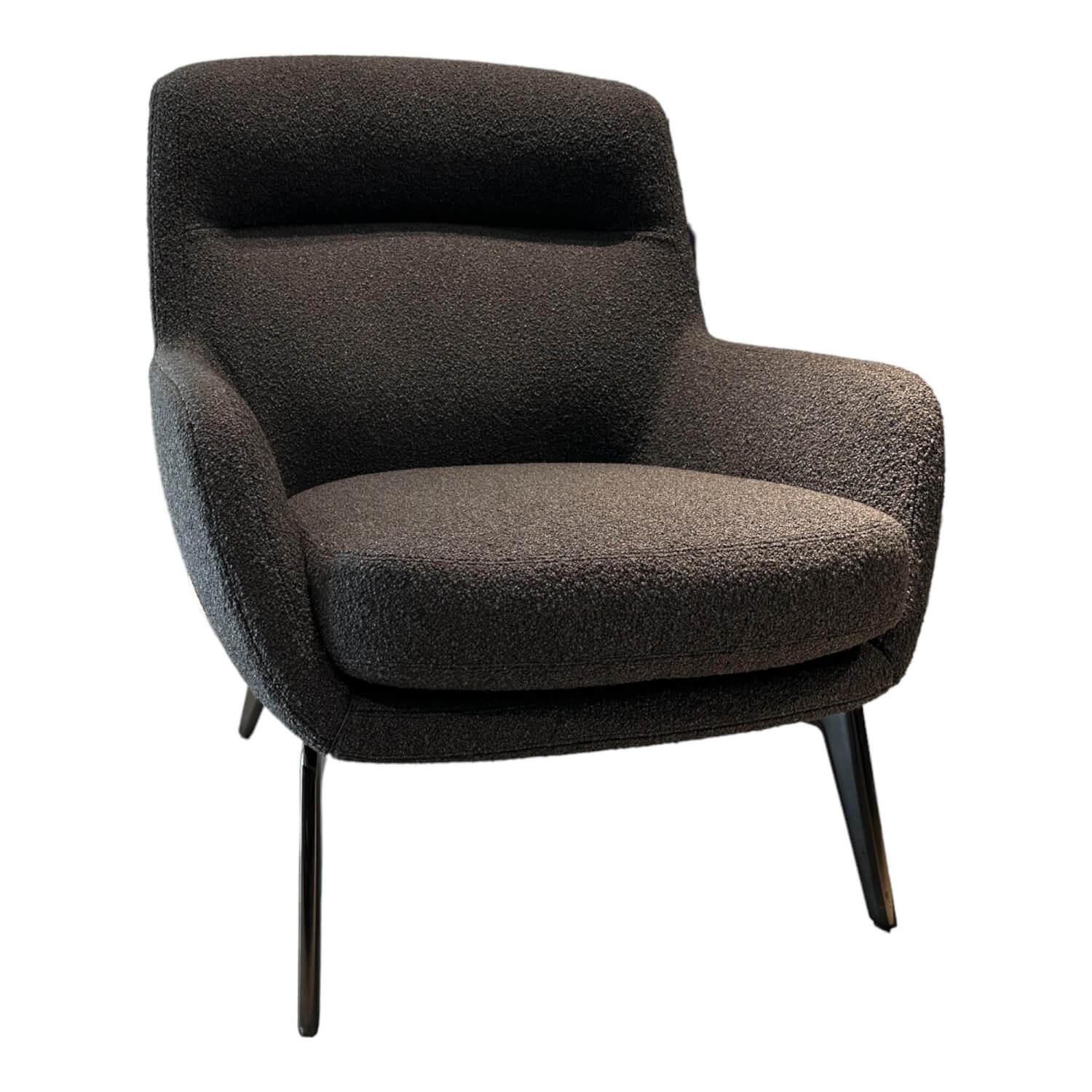 Minotti - Sessel Belt Bergère Stoff Sable 04 Ferro Anthrazit Füße Aluminium Brandy - 1