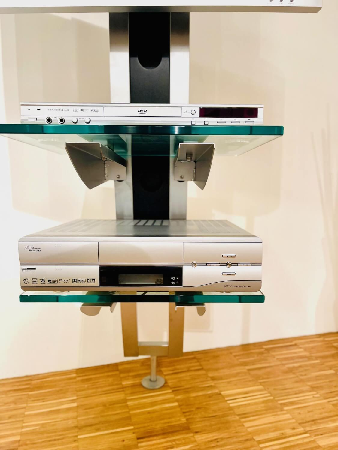 Bacher - TV-Regal Mattes Metall Und Glas Mit Schwenkbarem TV- Und Hifi-Rack - 3