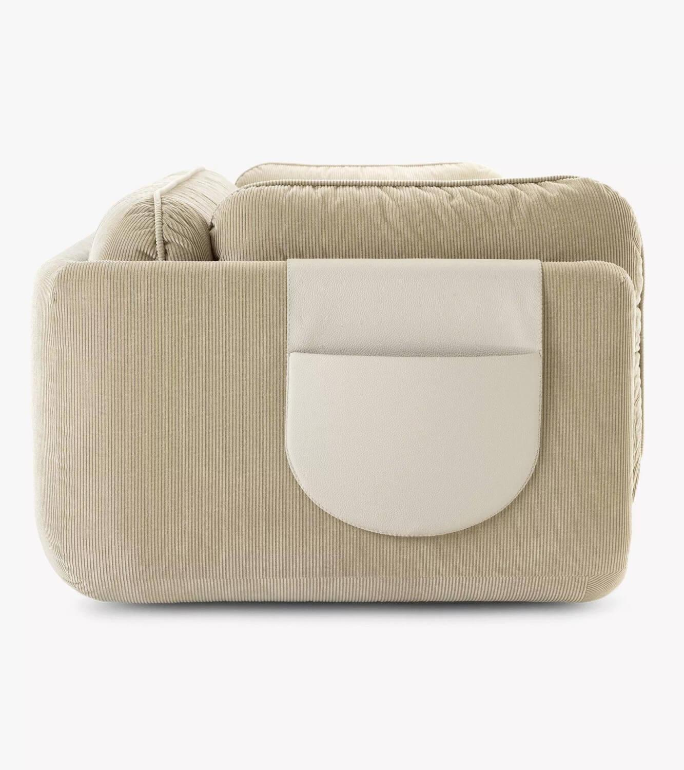 Leolux - Sofa Lunetta Stoff 5 Spazio 37 Beige Füße Aluminium Poliert Inklusive Pocket Leder Ceras Brindle Beige - 2