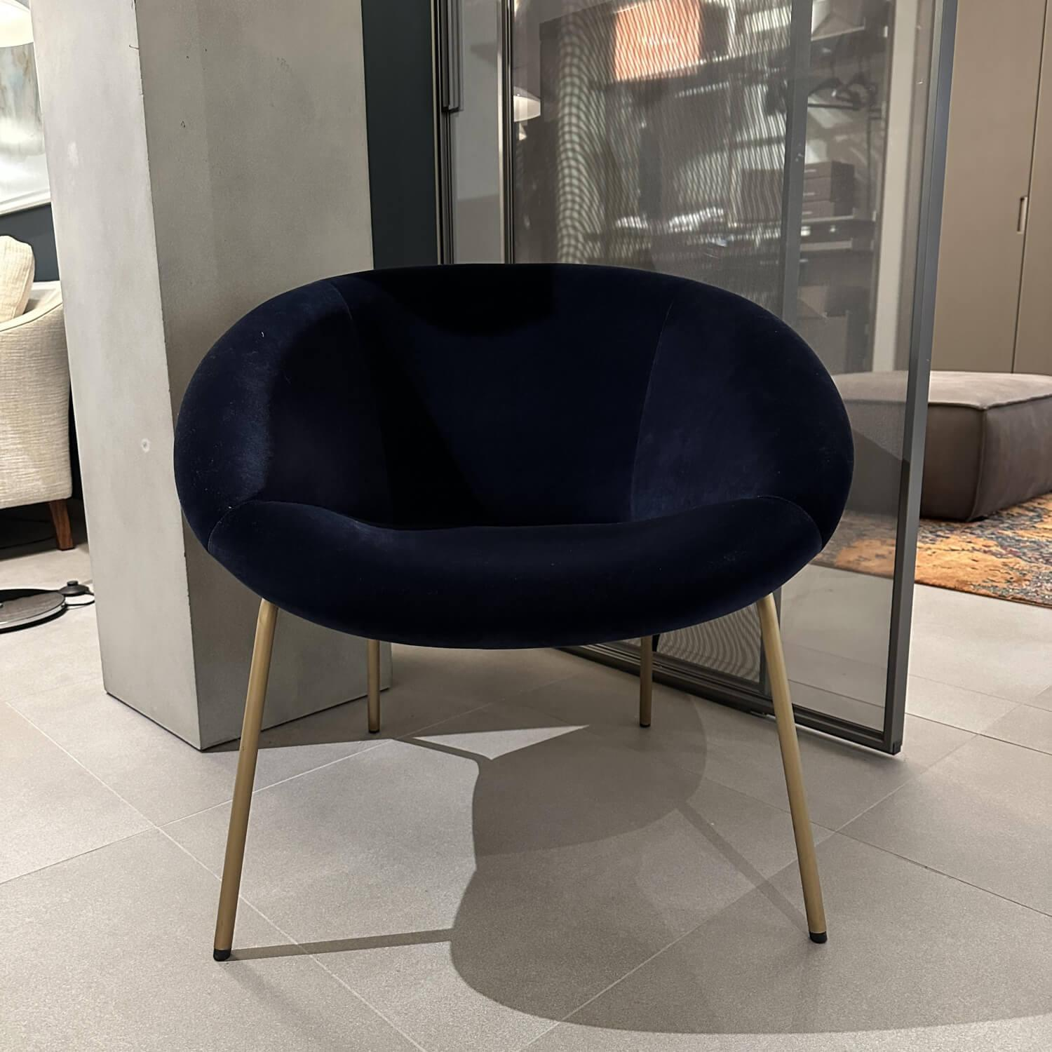 Walter Knoll - Sessel 369 10 Stoff Harald Ocean Blau Gestell Messing - 2