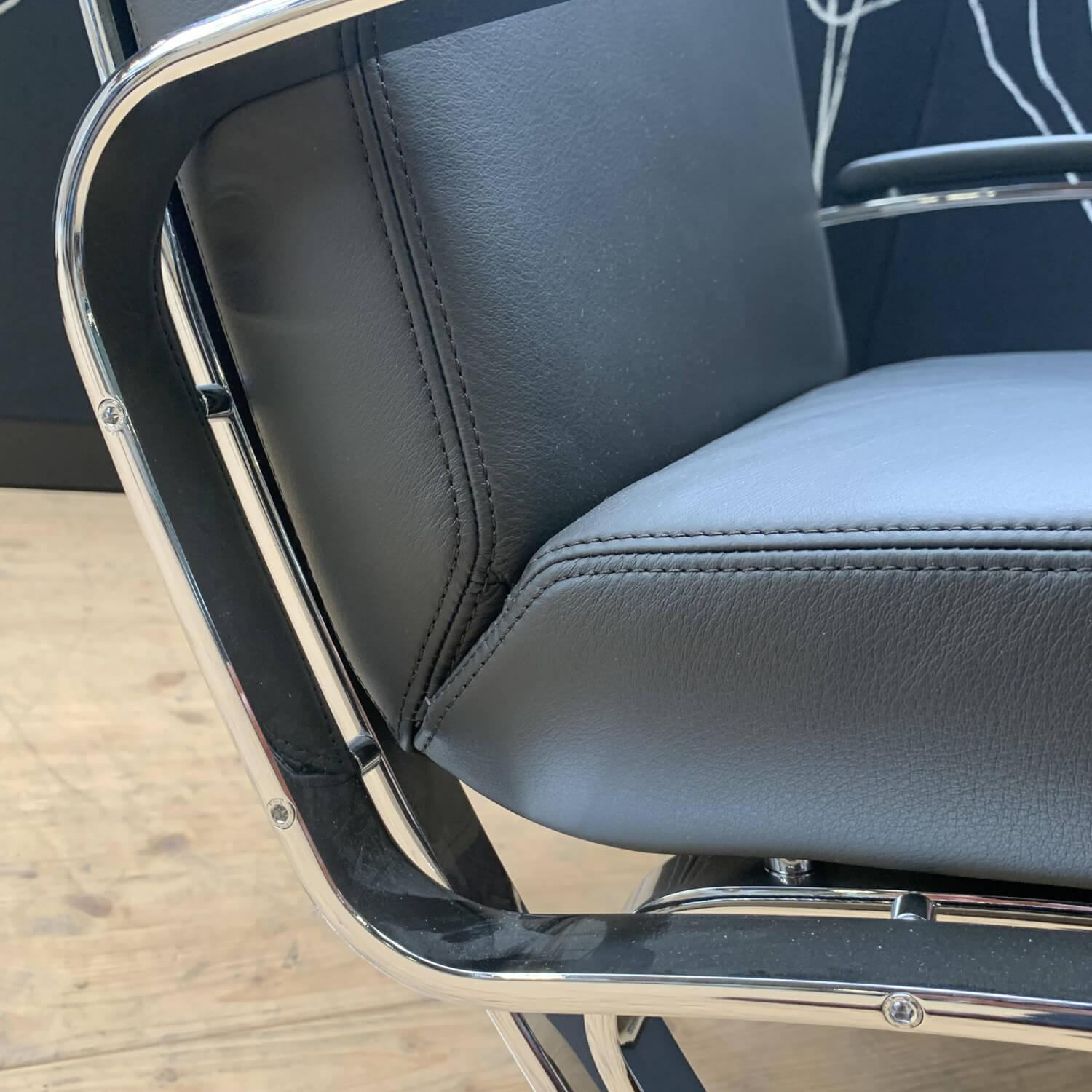 Walter Knoll - Sessel Berlin Chair Leder Congress 1399 Dark Bronze Profistahl Hochglanz - 7