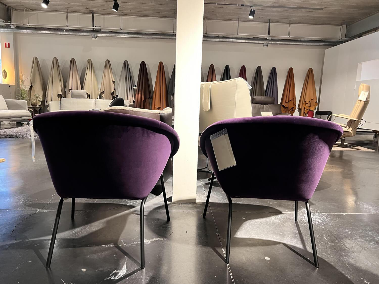 Walter Knoll - Sessel 369 10 Stoff Harald 2 692 Aubergine Violett Fußgestell Stahl Mattschwarz Pulverbeschichtet - 2