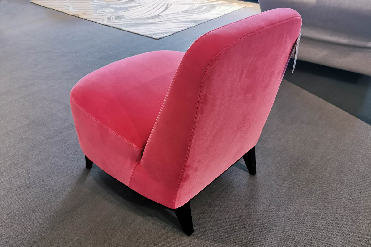 Cramer Polstermanufaktur - Sessel Cavallo Stoff Designers Guild Cassia Fuchsia Pink Holzgestell Schwarz Lackiert - 5