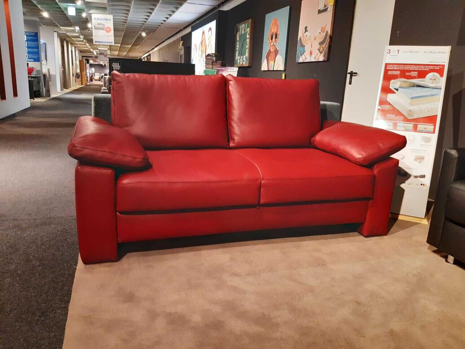 Bali - Schlafsofa Flexa Leder 24-5050 Bordeaux Rot - 2