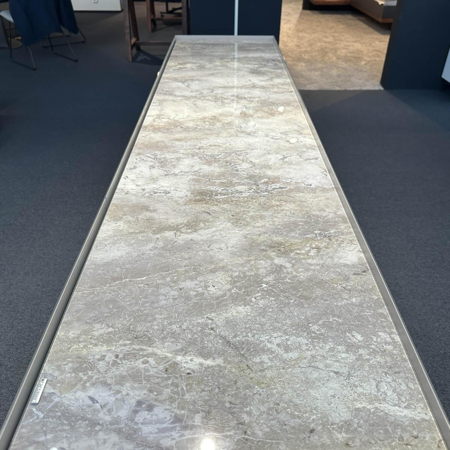 Spectral Smart Furniture - Sideboard Side Korpus Smart Lack Pepple Grau Front Glas Pepple Grau Deckplatte Glas Marmor Travertin Beige Glänzend - 6