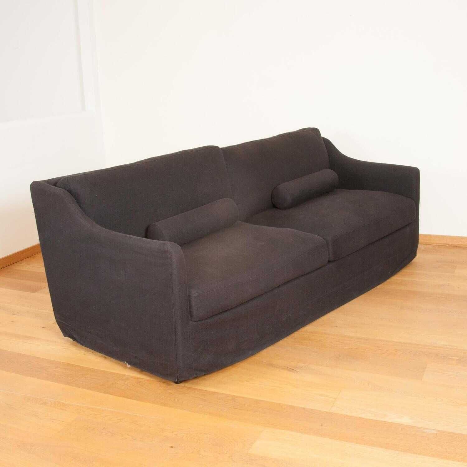 Sofa Excelsior Stoff Leinen-Look Grau Schwarz