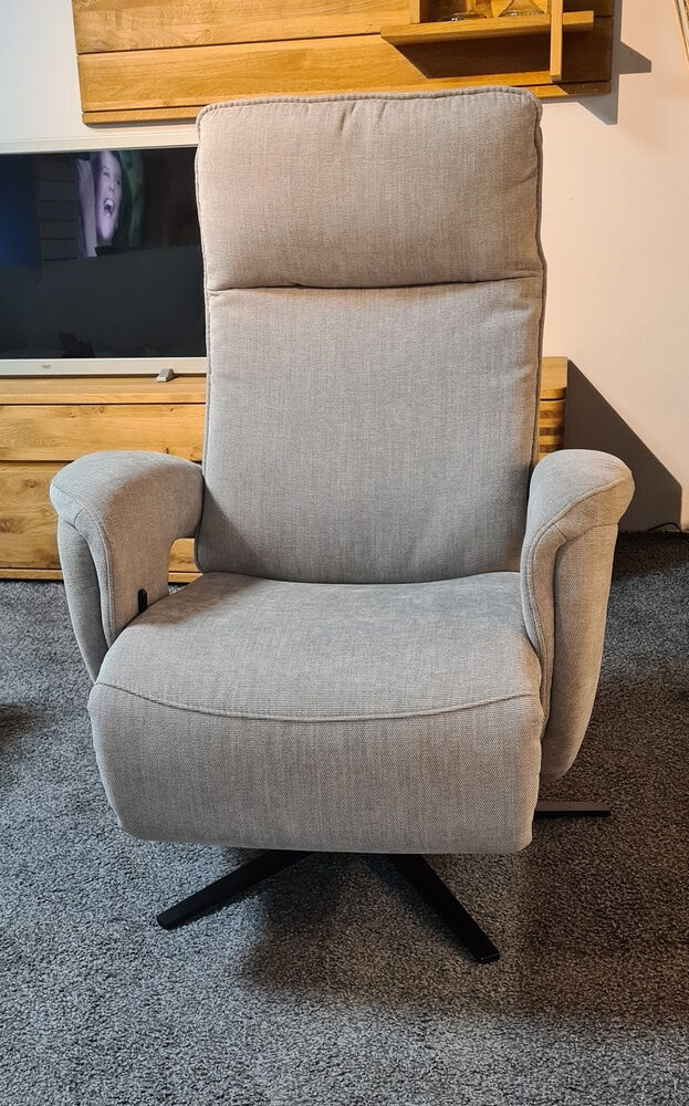 Natura - Sessel Tulsa Relax Stoff Longlife Easy Desert Grau Sternfuß Schwarz - 2