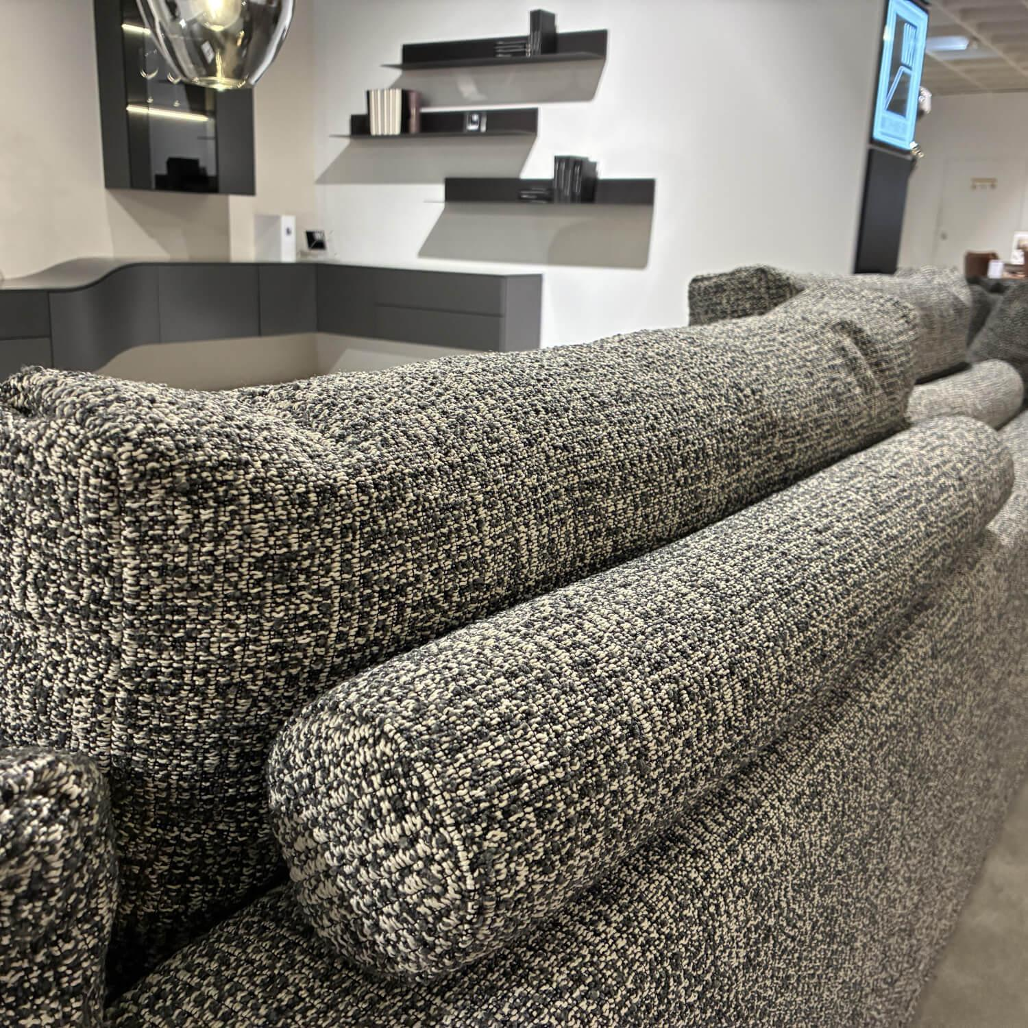 WK Wohnen - Sofa WK 590 Stoff Nizza 92 Stahl Grau Metallkufe U Flach Schwarz - 7