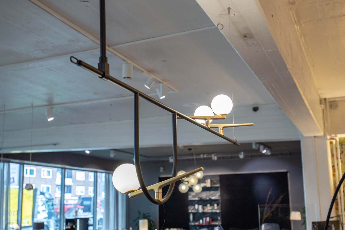Artemide - Pendelleuchte Yanzi S1 Messing Schwarz Weiß - 1
