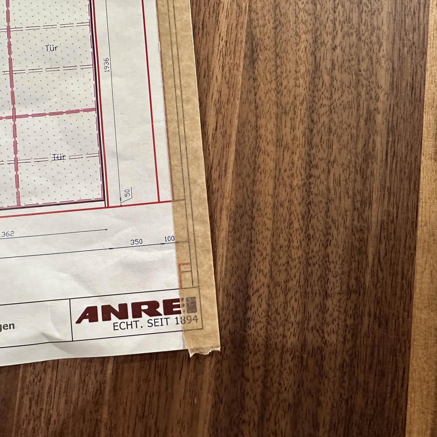 Anrei - Wohnwand Puro Holz Ast Nussbaum Natur Geölt Fronten Glas Matt Bronze - 10