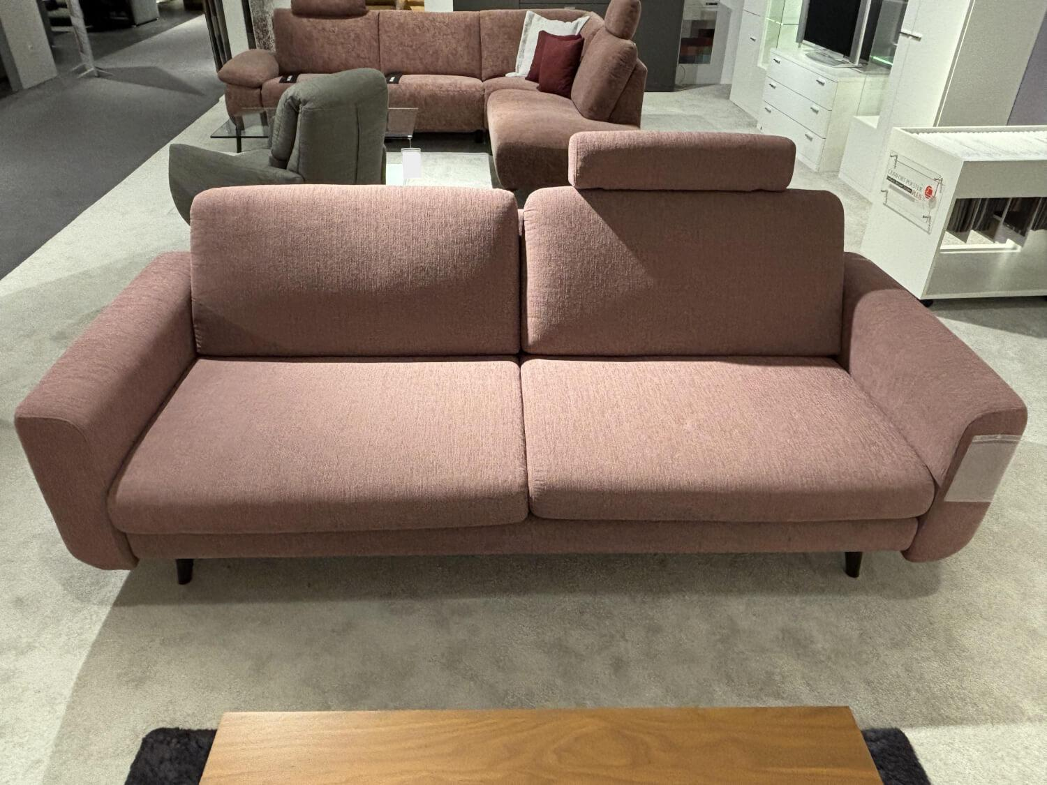 Stressless - Sofa Joy Stoff Jasmine Dark Pink Rosa Holzfuß Wenge Schräg Inklusive Kopfstütze - 4