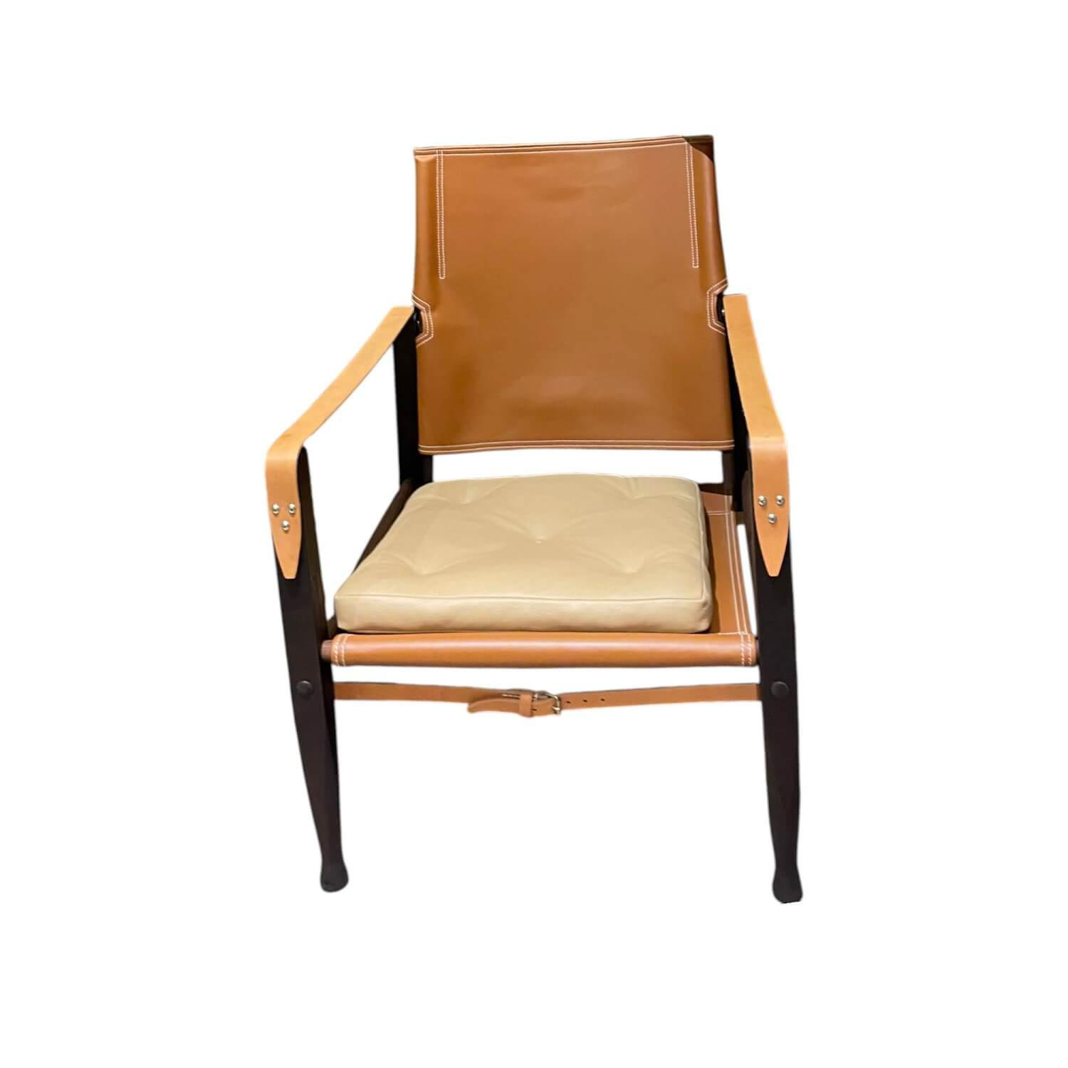 Carl Hansen & Søn - Sessel Safari Kernleder Natur Thor 325 Orange Braun Gestell Esche Schwarz Geräuchert Geölt - 1