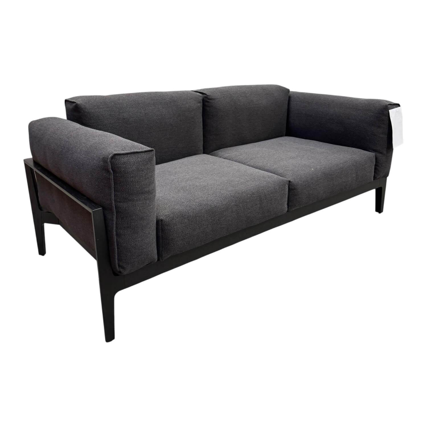 COR - Sofa Elm 22211 Stoff 8073 Anthrazit Gestell Eiche M20 Lack Schwarz Mit Niedrigen Armlehnen - 1