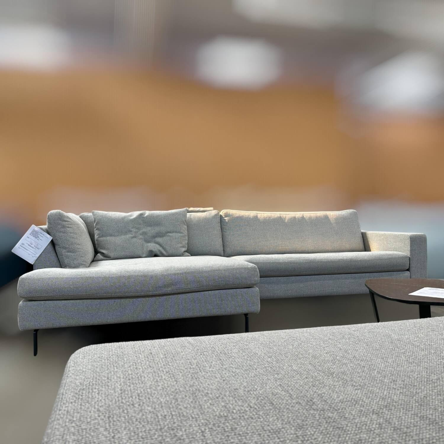 COR - Ecksofa Conseta Bodenfrei Stoff 8071 Salz Pfeffer Weiß Schwarz Schmalfuß Buschgrün Inklusive Kuschelkissen - 5