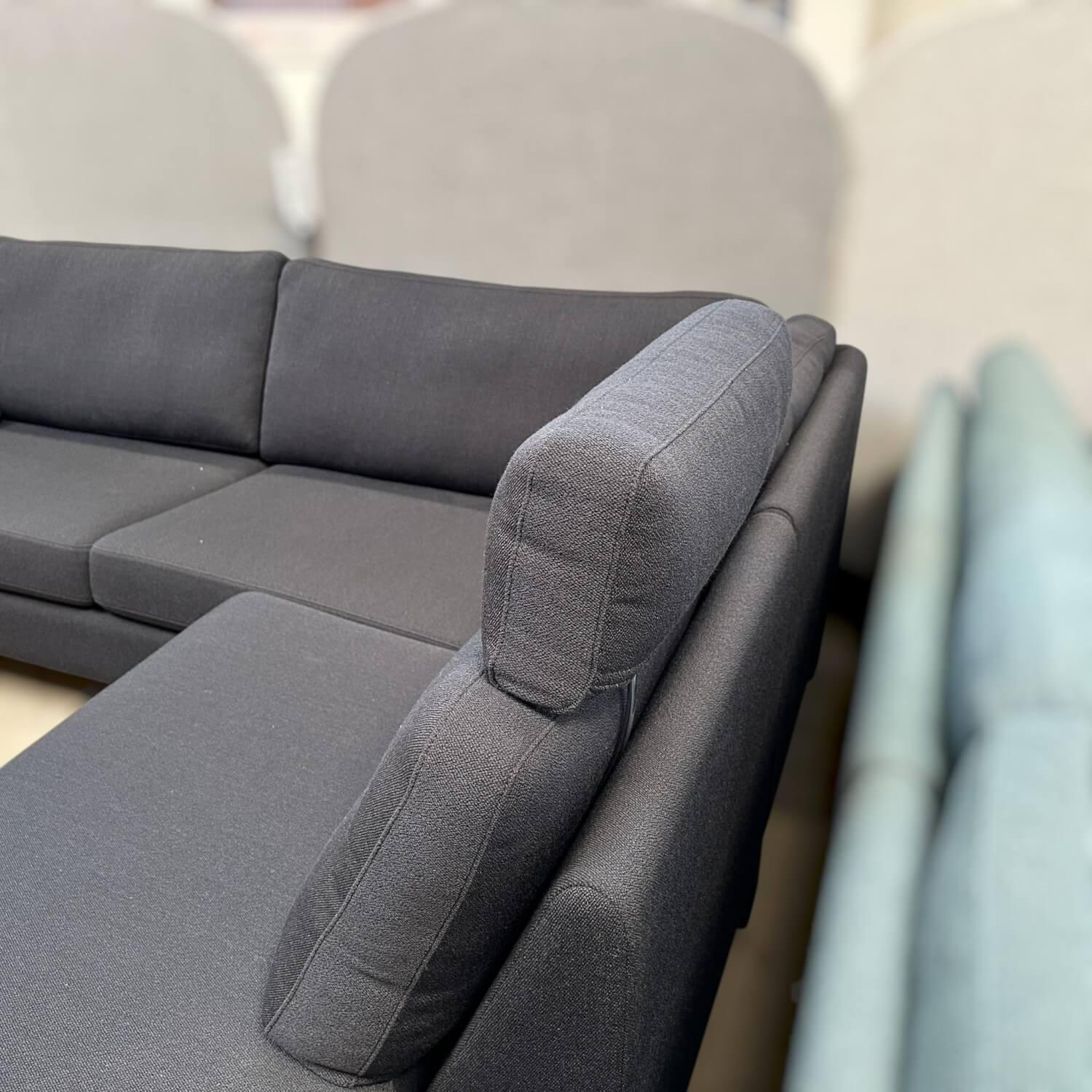 COR - Ecksofa Conseta Stoff 9168 Anthrazit Gestell Anthrazit Mit Stoff Bezogen Mit Kissen Und Kopfstütze - 7
